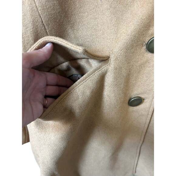 Penny Lane Faux Fur Inspired Coat 18W Tan Wool Blend 70's Hippie Festival Vamp - Picture 11 of 16